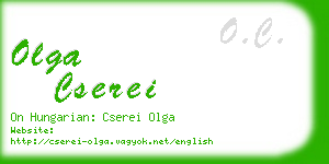 olga cserei business card